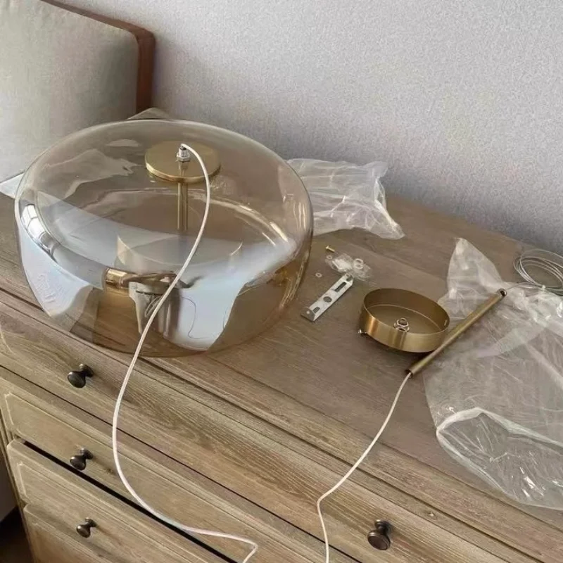 북유럽 모던 레스토랑 맞춤형 유리 펜던트 램프 럭셔리 조명 침실 바 주방 조명 실내 LED 조명기구