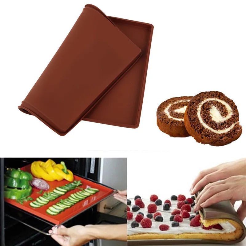 Silicone Bakeware-Baking Dishes Pastry Baking Tray Oven Rolling Kitchen Mat Sheet