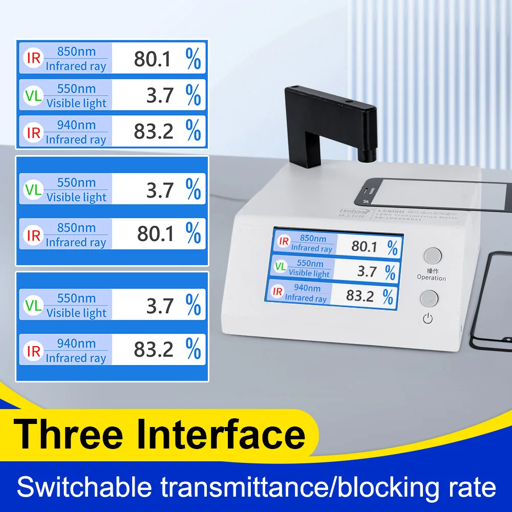 IR Transmission Meter High Precision VLT 850nm 940nm Infrared Transmission Tester for IR Transmittable Ink LS108A LS108D