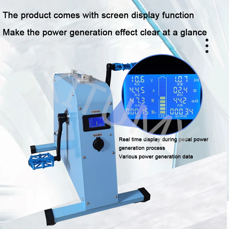 Portable Pedal Generator Outdoor Foot-Operated Generator Rehabilitation Training Device Spinning Bike Dual USB Output