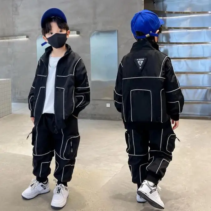 

Boys Clothes Sets Children Clothing Sets Spring Autumn Big Boys Clothing Sets Fashion Zipper Coat+Pants 2 Pcs Suits 2-10 Years
