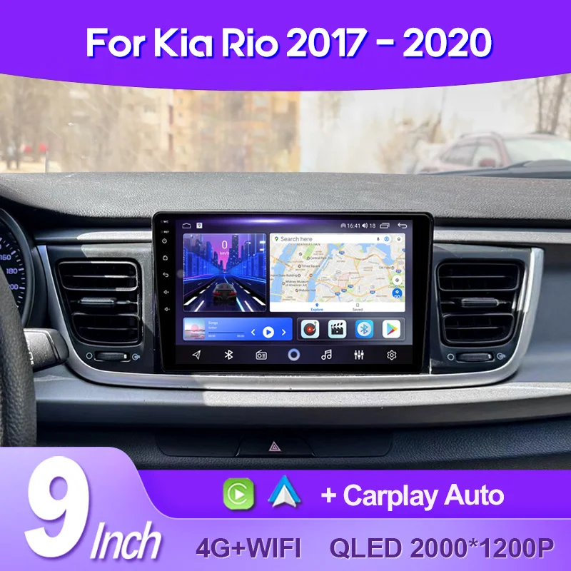 

QSZN For Kia Rio 2016 2017 - 2020 2K QLED Android 13 Car Radio Multimedia Video Player AI Voice CarPlay GPS 4G Head Unit Stereo