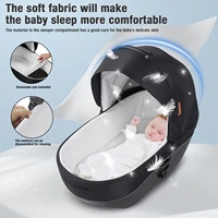 Poussette multifonctionnelle 3 en 1 pour bébé - Landau léger pour nouveau-né, poussette de voyage pliable pour mère et enfant, poussette convertible pour nourrisson avec berceau 6