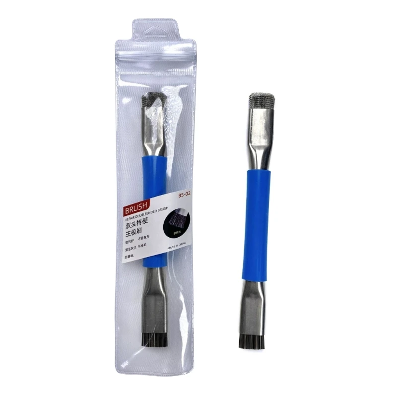 Steel Brush Anti-Static Motherboard Cleaning Brush for Phone IC Pad Repair Double Head Superfine Steel Wire