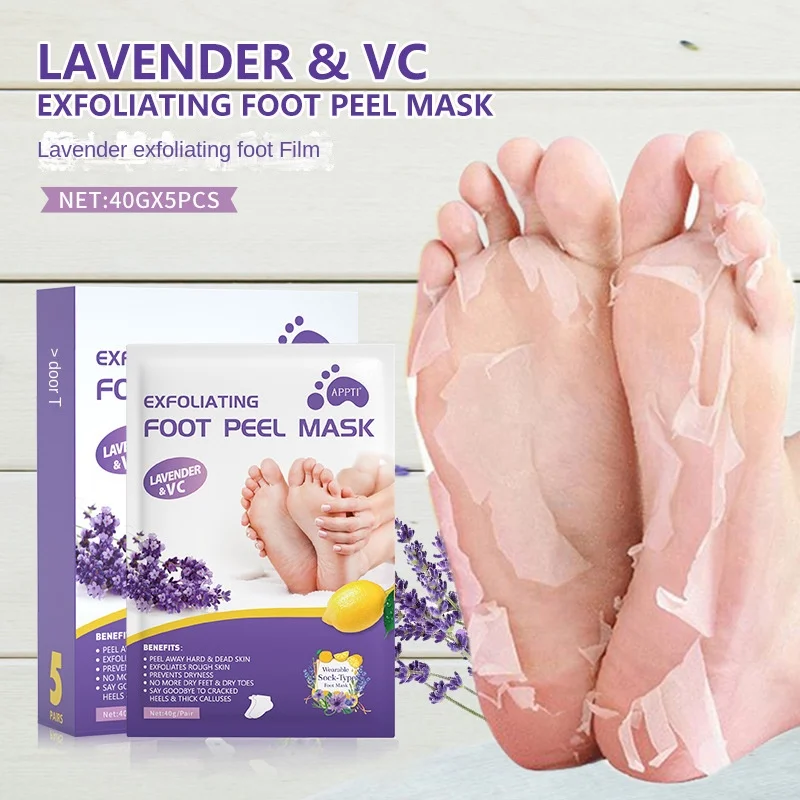 

Cross-Border Lavender Foot Mask Exfoliating Peeling Amazon Same Style Foot Mask Feet Care