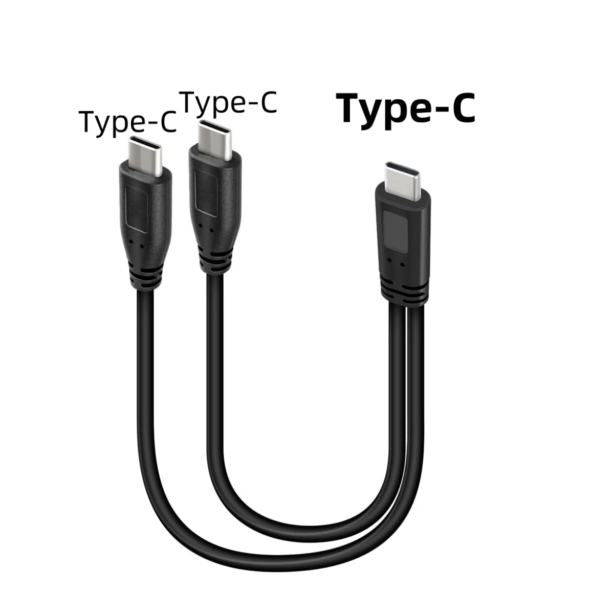 Compact USB-C Y Splitter Charging Cable - 2-in-1 Type C to Mini Micro Charge Cord