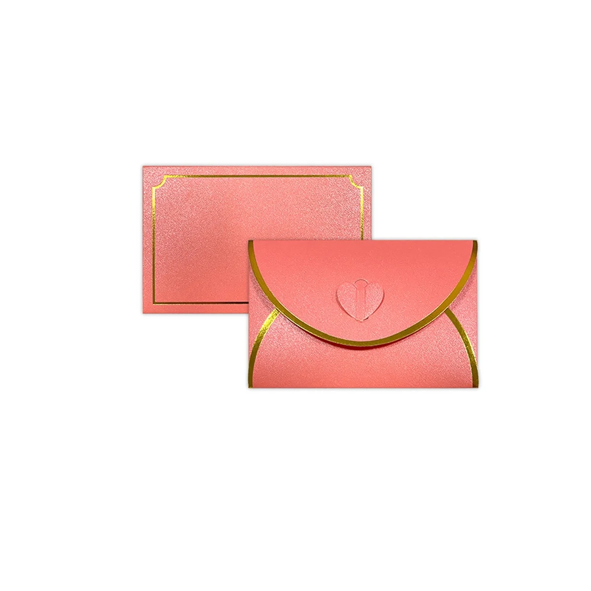 

50Pcs Gift Card Envelopes with Love Buckle Envelopes with Gold Border, Envelope for Note Cards, Wedding Pink