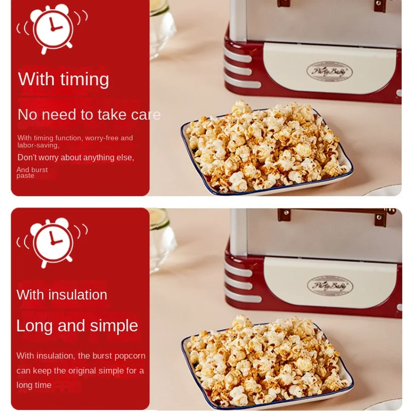 Automatic Stirring Popcorn Maker Popper, Electric Hot Oil Popcorn Machine  with Measuring Cap & Built-in Reversible Serving Bowl - AliExpress