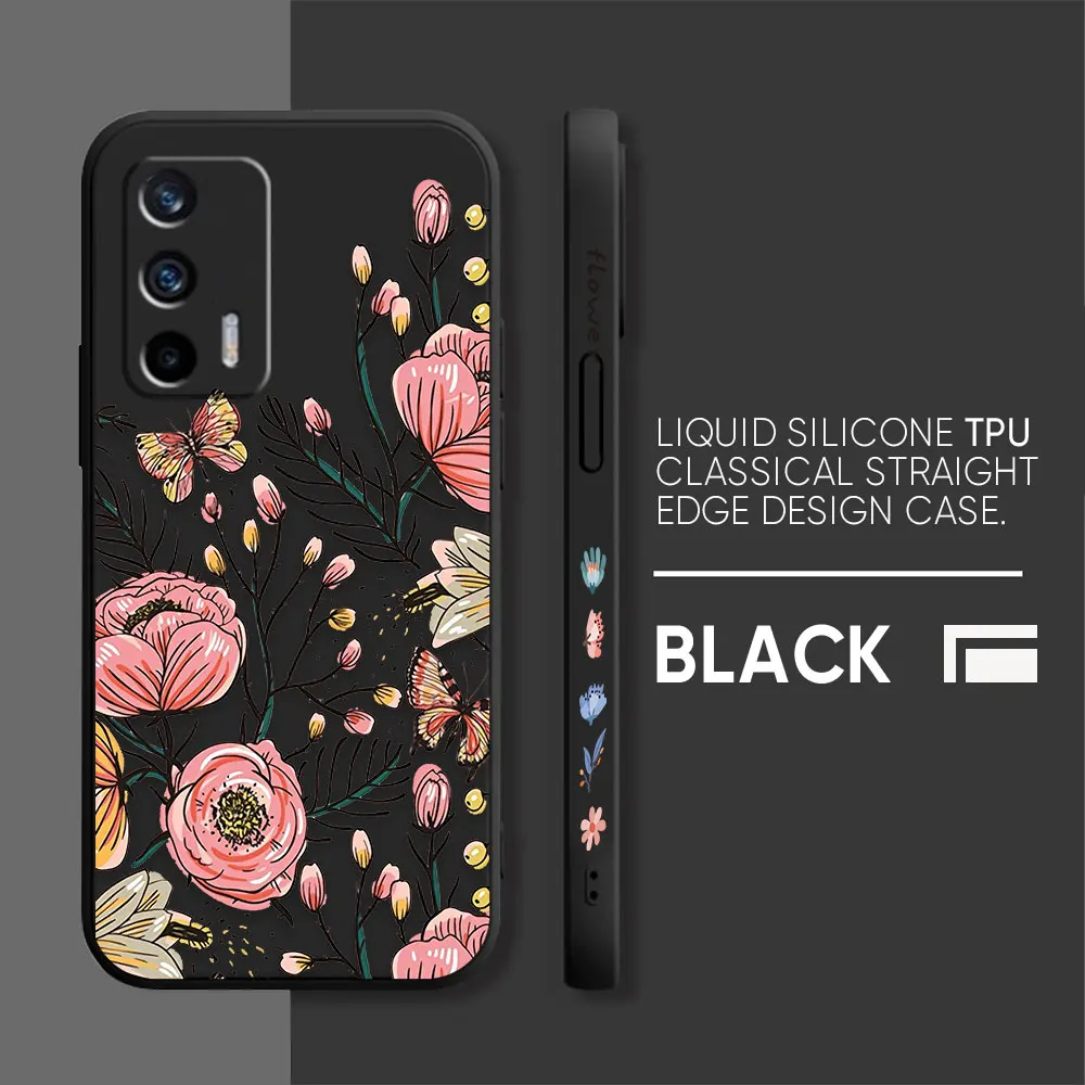 thumbnail image 1 of Case For OPPO Realme 9 8 8I 7 6 5 C21 GT NEO 2 3 5 V15 V25 Colour Simple Liquid Silicone Case The Most Beautiful Flower, 1 of 5