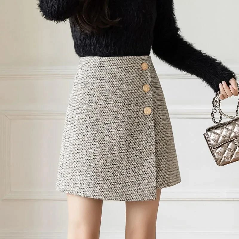 de Estilo Vintage para mujer, faldas cortas con diseño asimétrico, a la moda, elegantes y suaves, para fiesta y ocio| | - AliExpress