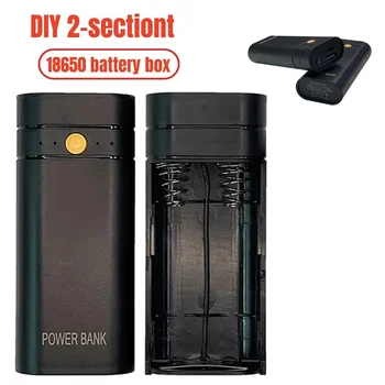 2X 18650 Type-C USB Power Bank Battery Charger Case DIY Battery Box per la ricarica elettronica del telefono, non include batterie 5V 2A