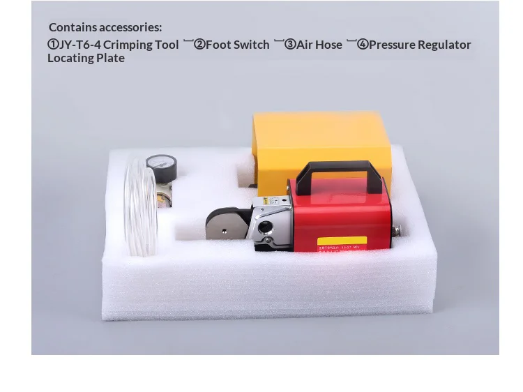 JH-T6-4 1.3T Pneumatic & Electric Crimper 0.3-0.8MPa for Tubular Terminals 0.08-