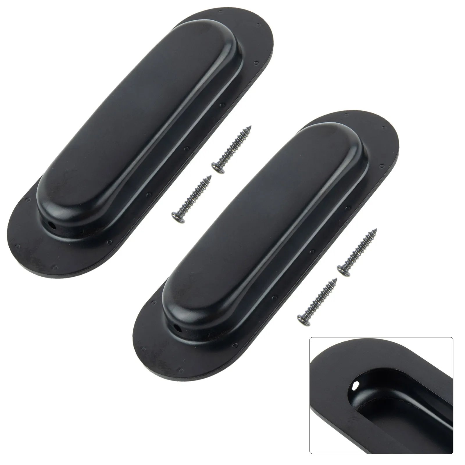 

Screws Door Handle 120*40mm 2pcs Black Brushed Silver Door Handles For Commercial For Residential High Quality