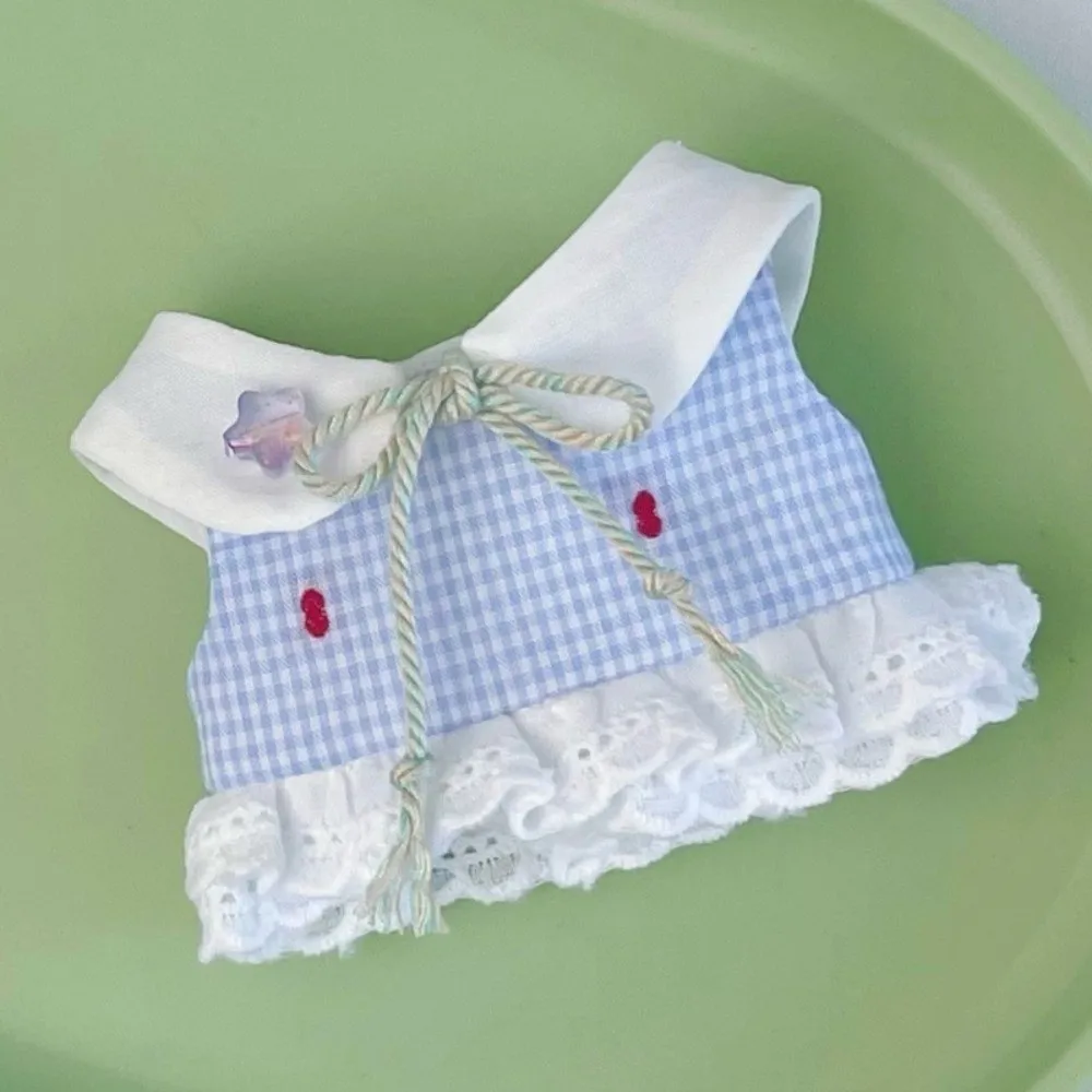 1 set Princess Dress 10/20cm Cotton Doll Clothes Plaid Skirt Fashion 20cm Cotton Doll's Clothes Outfit Cute 10cm Doll Clothes