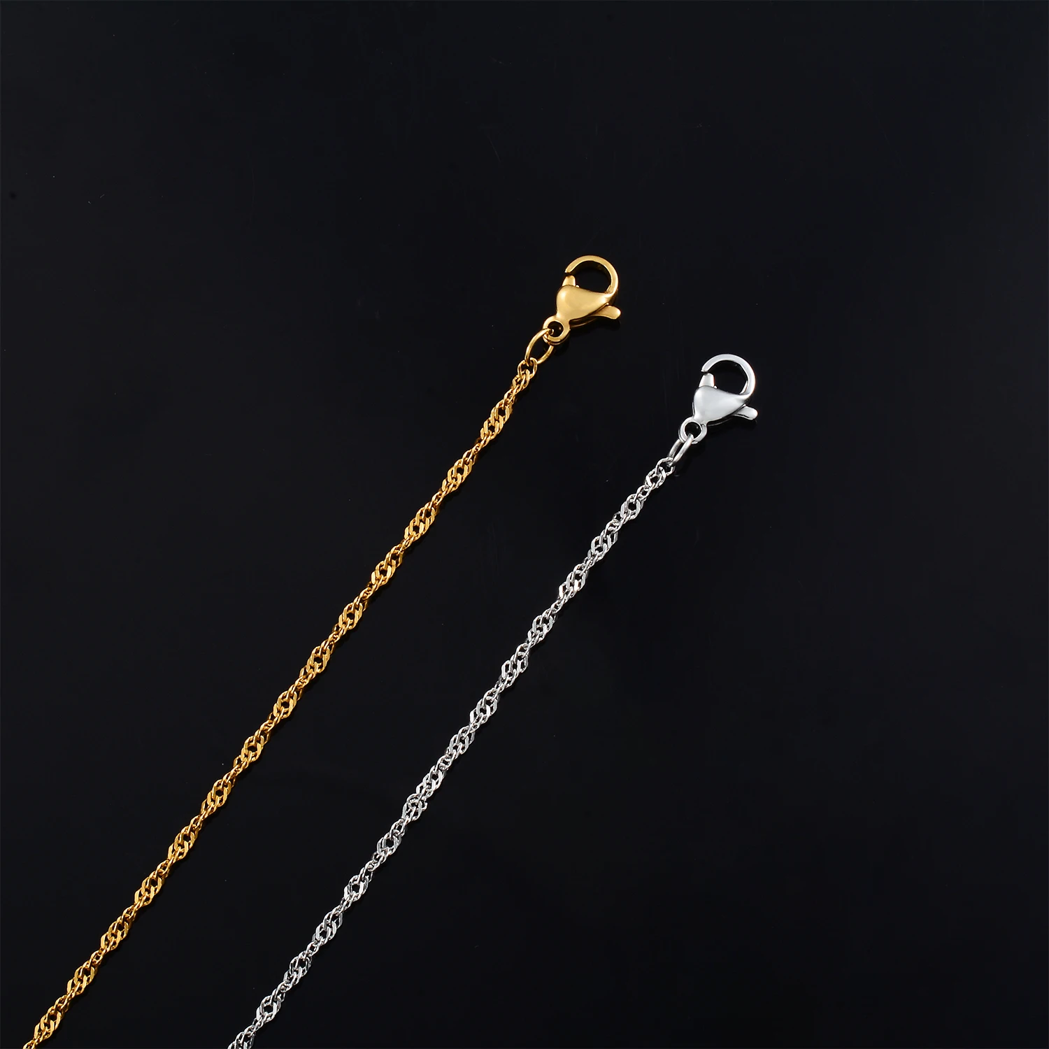 Fashion Thin Stainless Steel Water Wave Bracelets 18K Gold Plated Anklet Basic Link Dainty Chain Jewelry Men Women stainless steel bracelet