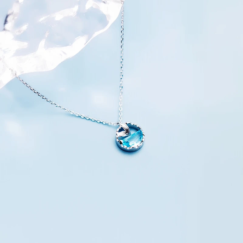Mermaid Tears Foam Clavicle Chain Fresh Silver Color Temperament Necklace For Women Fashion Jewelry Party Birthday Gift SNE310