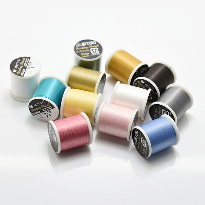 55 야드 일본 미유키 스레드 100% 나일론 구슬 스레드 330 DTEX 0.225mm..
