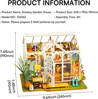 Robotime Rolife Dreamy Garden House 3D Puzzle DIY Miniature Dollhouse Kit Crafts Hobbies Bookshelf Decorative Objects DG163 2