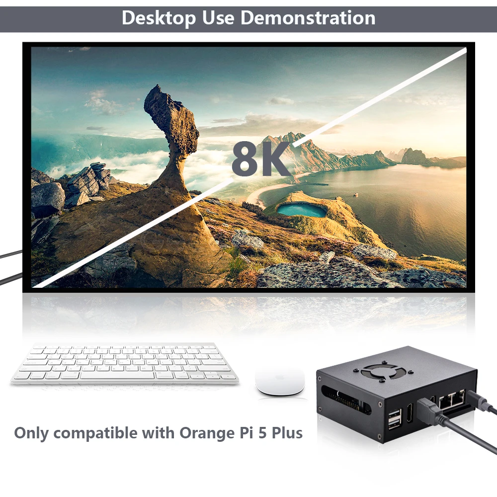 Orange pi Plus Metal Protective Case Enlosure Shell com Baixo Ruído Ventilador de Refrigeração Dissipadores de Calor - Imagem 5