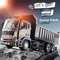 New In Stock Black Remote-Controlled Dump Truc Large Alloy Rc Dump Truck Engineering Truck Boy Outdoor Toy Birthday Gift 2