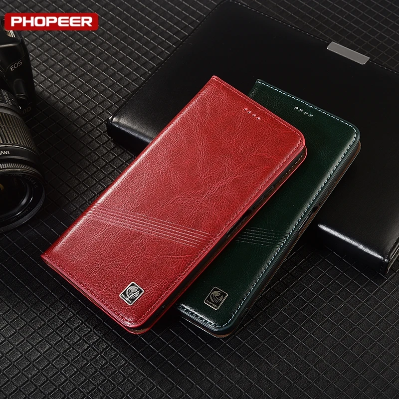 Premium Genuine Leather Flip Wallet Case - Ultra Slim Design