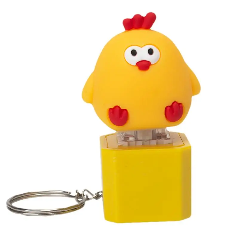 

Keyboard Keychain Fidget Toy Chicken Keycap Keyboard Clicker With LED Light And Sounds Fun Toys For Adults Sensory Toys