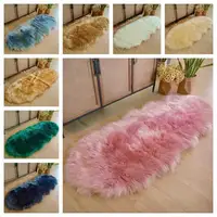 1Pcs 60x100cm Imitation Wool Fluffy Carpet with Wavy Edges Plush Floor Mat Sofa Bedside Blanket Home Decor 1