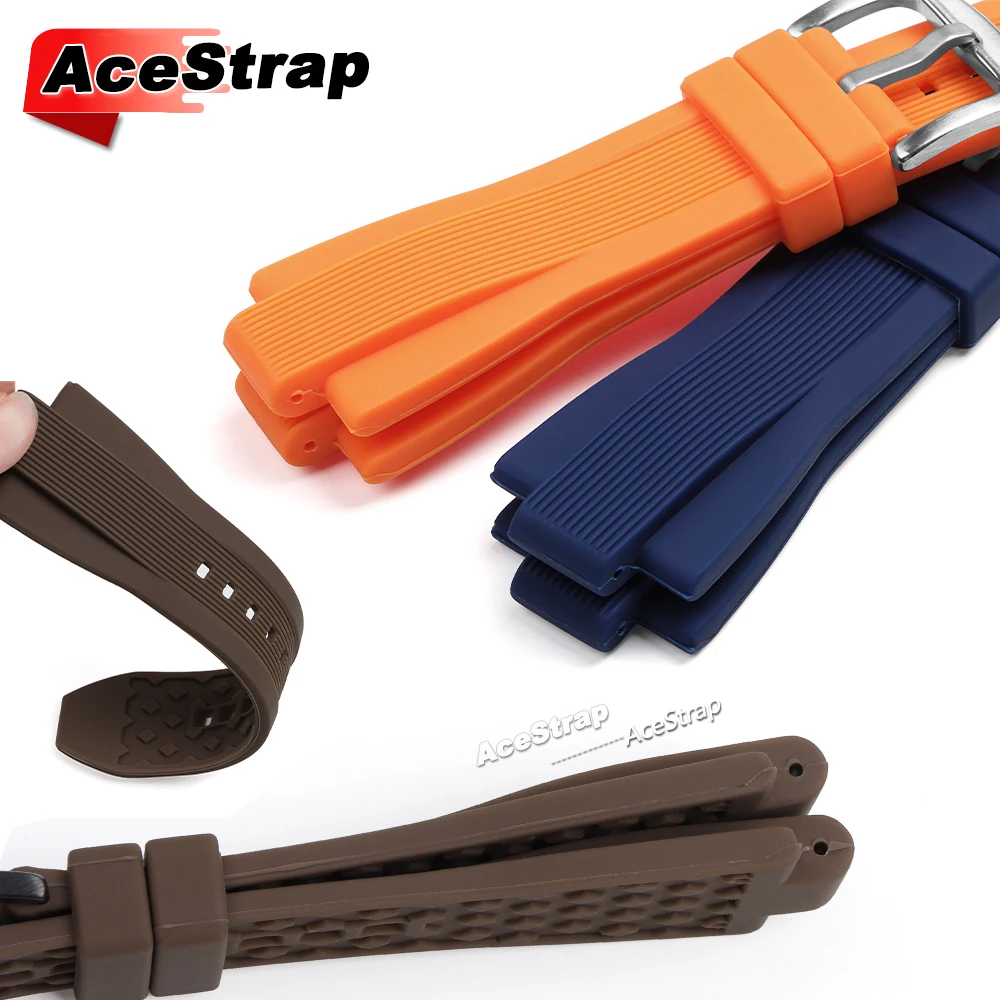 Silicone Convex End Watch Band - 13mm x 29mm Waterproof Wristband Accessories