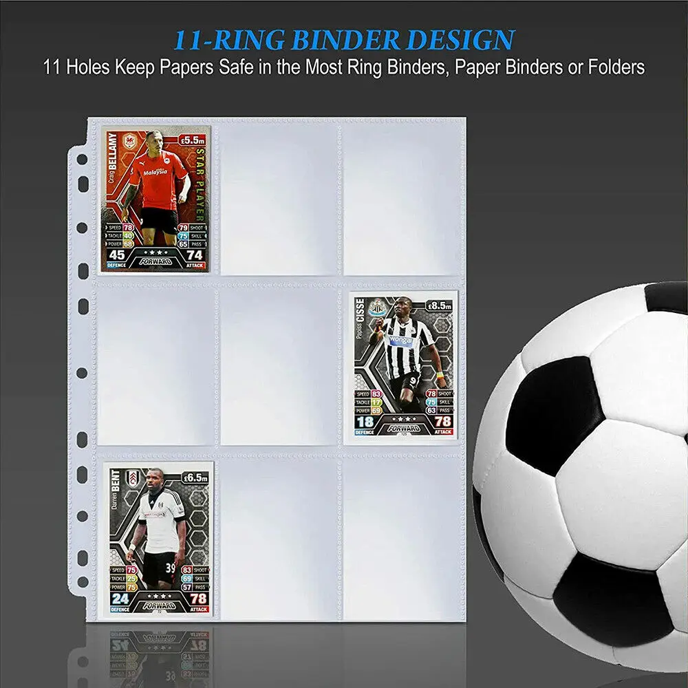 10/20/30Pcs Card Binder Sleeves Double Side 9-Pocket Transparent Cards Page Protector For Magical Trading Game Sheets photo card holder photocard protector trading card binder photocard holder