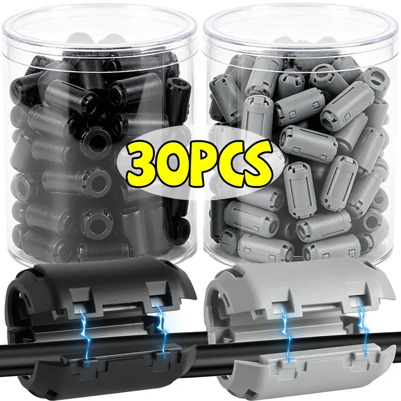 30/1pcs 자기 클립 소음 필터 케이블 클램프 소음 억제기용 필터 링 억제기용..