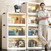 Multi-layer Plastic Kitchen Cabinets Home Furniture Floor Multifunction Storage Cabinet Simple Living Room Foldable Storage Box 3