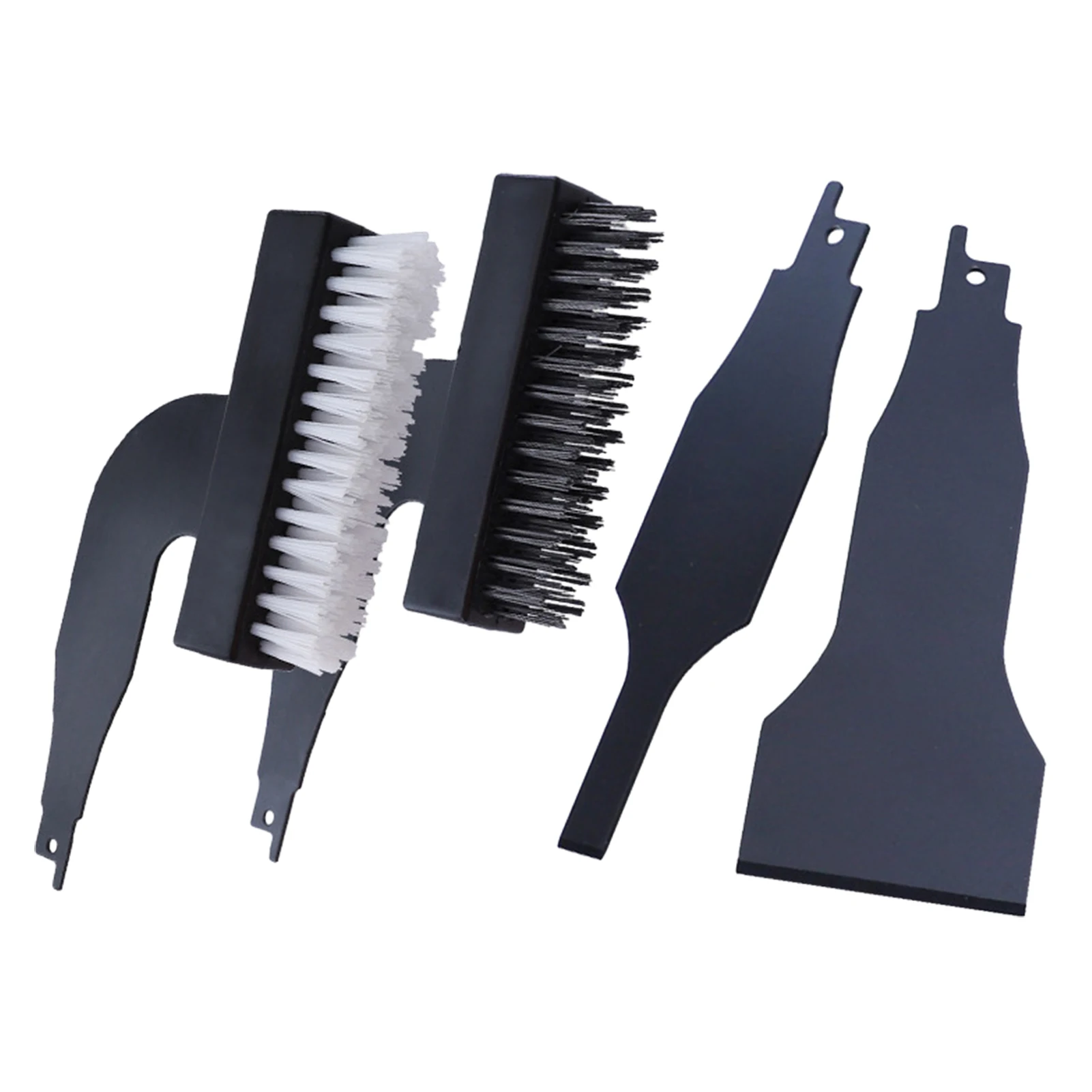 

4pcs Tile Wall Putty Removal Alloy Steel Reciprocating Saw Scraper Blade Set Nylon Wire Sturdy Black Cleaning Tool Floor Mud