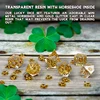 DND Dice Set Transparent Resin Sharp Edge Filled with Lucky Horseshoe & Glitter Inside - 7 Polyhedral Gaming Dice for Borad Game 2