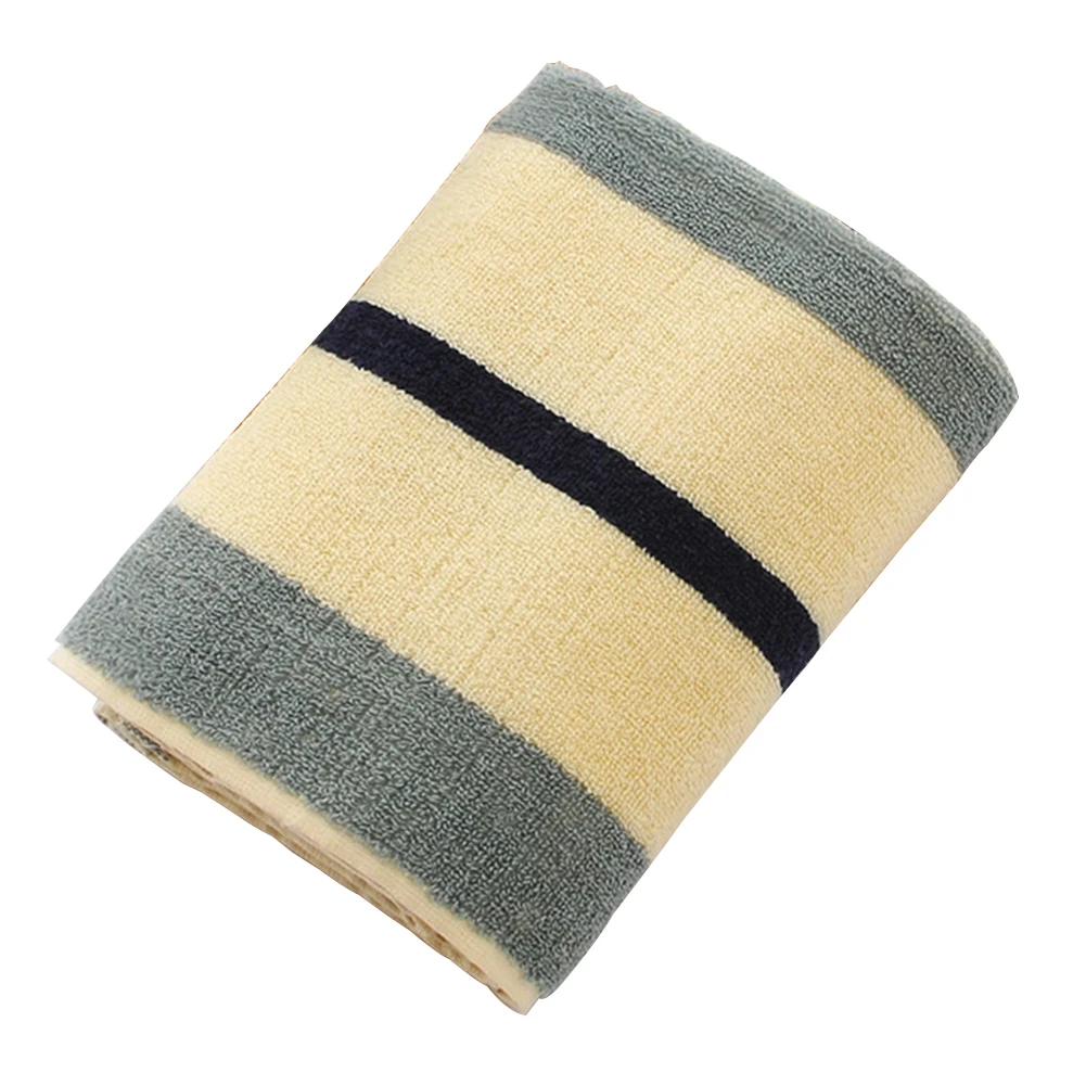 

Soft Cotton Water Absorbent Bath Towel Striped Shower Large Thick Home Gift Fitness Sports Quick Dry Beach Skin Friendly