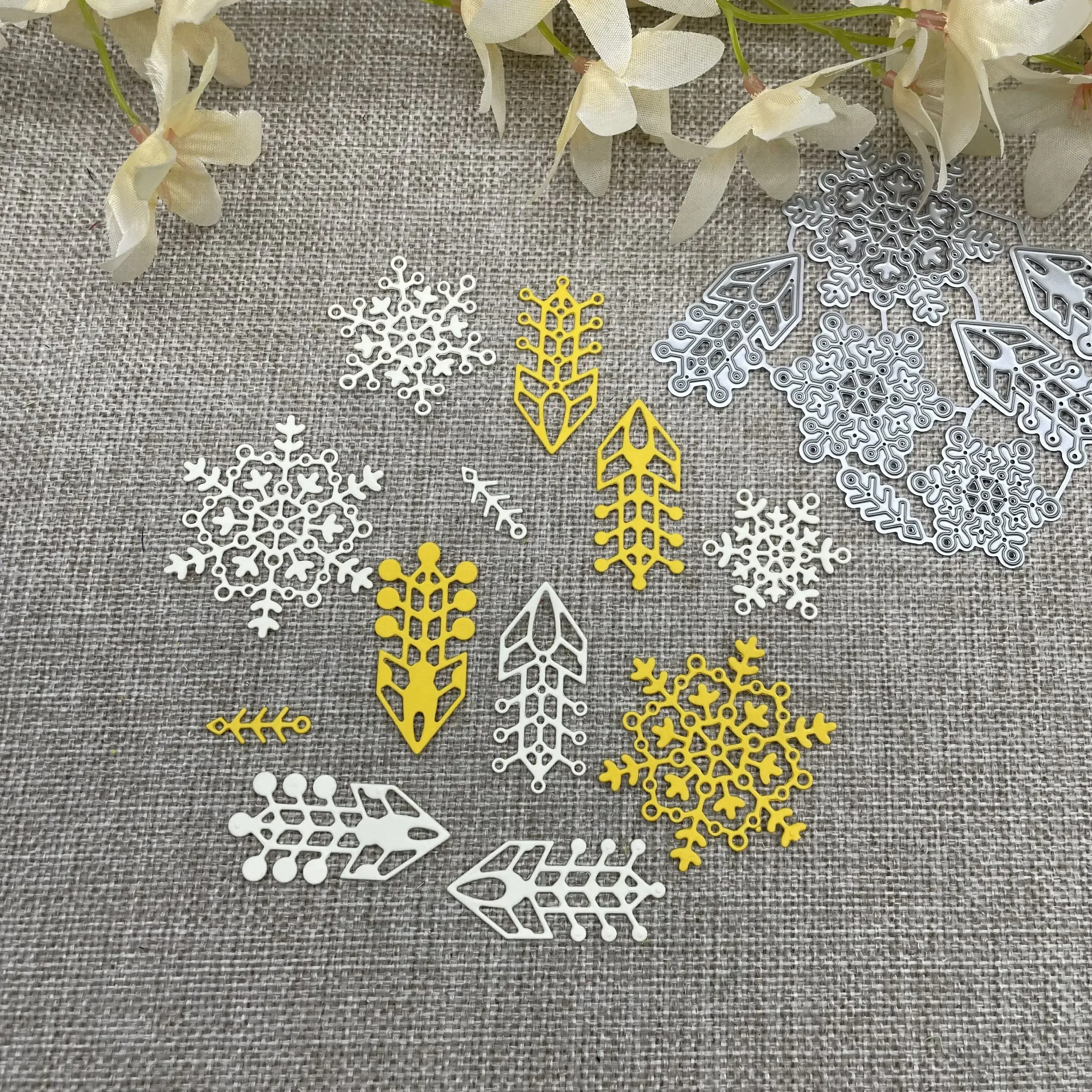 3D-Schneeflocken-Metall-Stanzformen, Schablonen für DIY-Scrapbooking, dekorative Handarbeit, Stanzform, Schablone