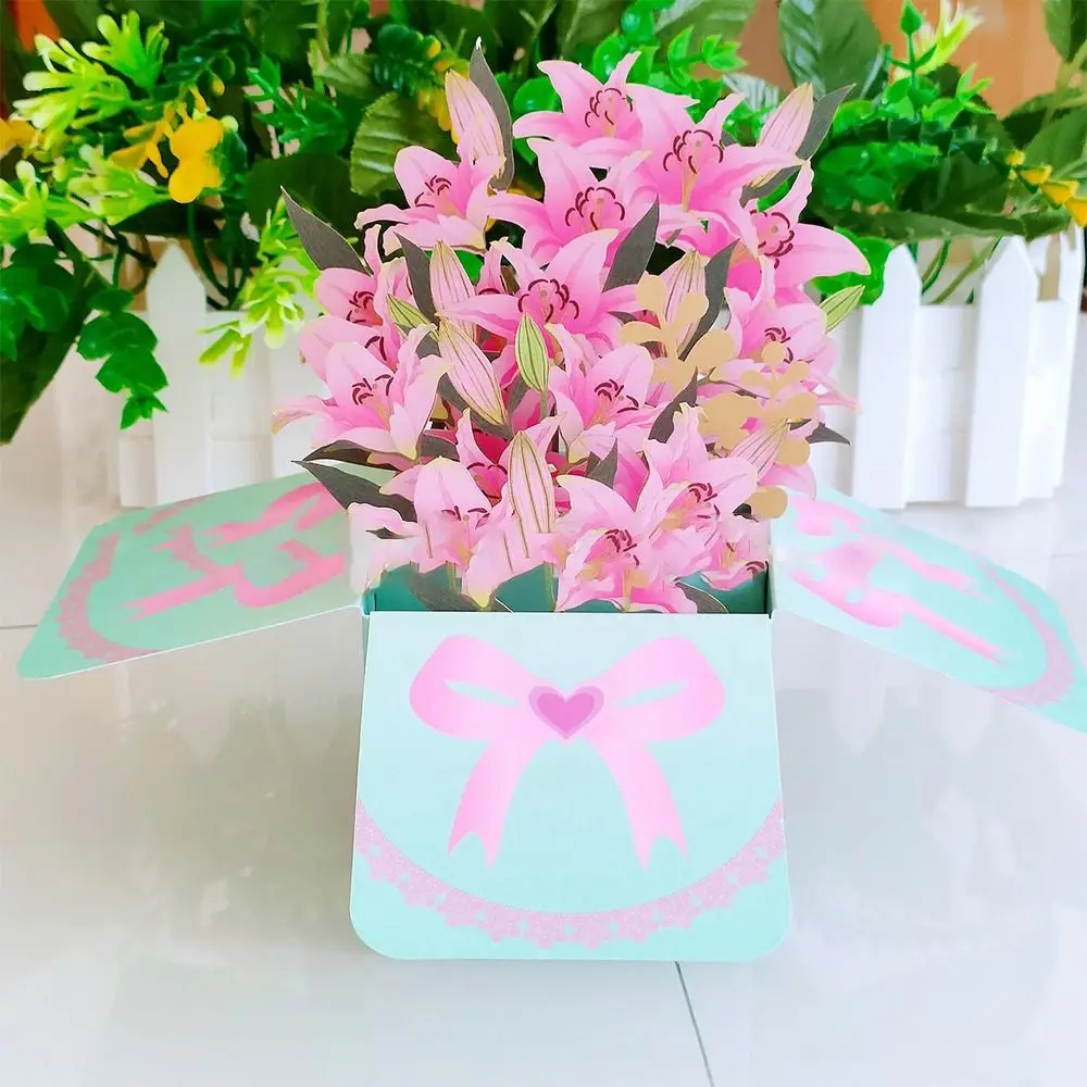 1PC 3D Pop Up Bouquet Hummingbird Flowers Happy Mother's Day Card Greeting Cards For Birthday Anniversary Wedding Mother's Day