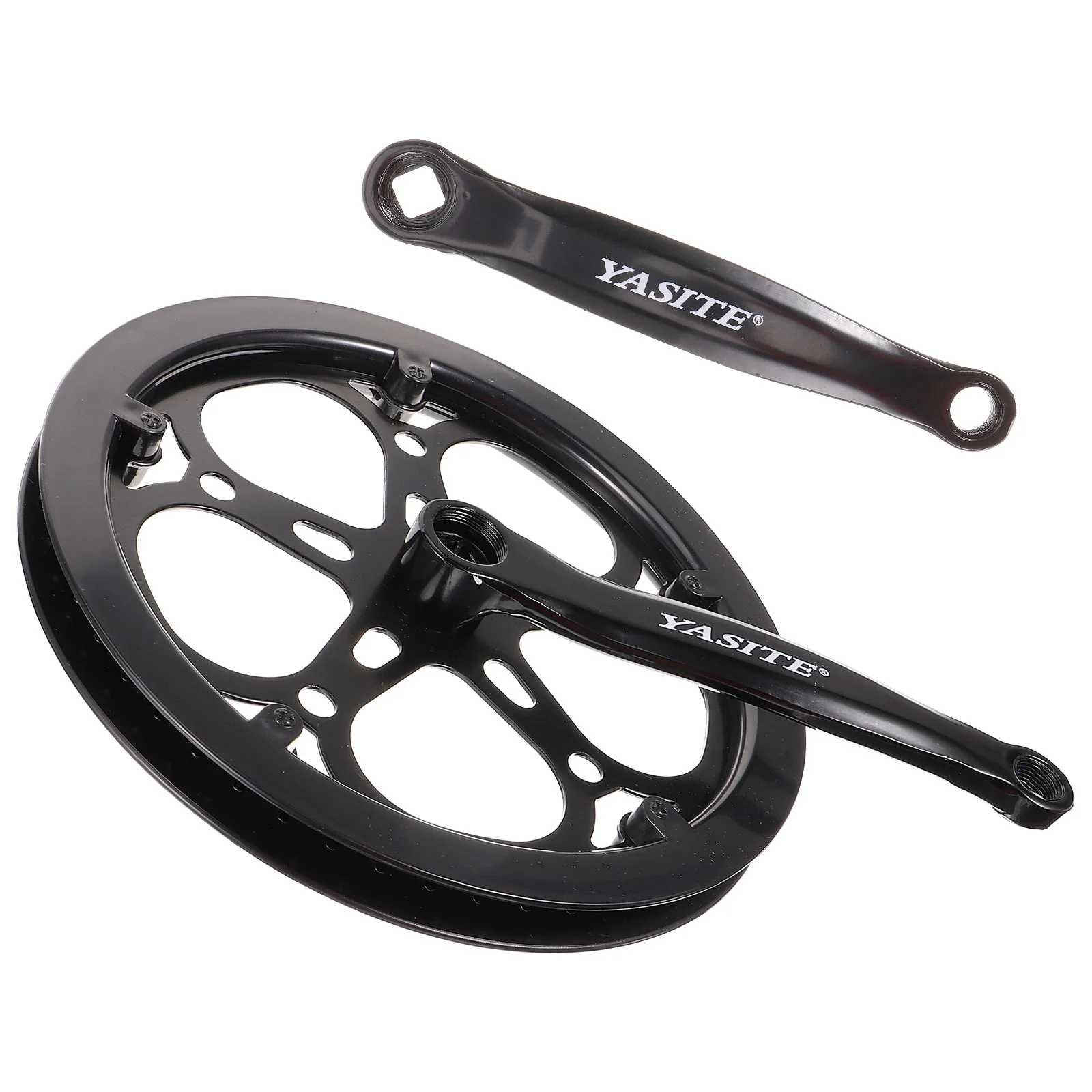 

Комплект мотоциклетных кривошипов с одним кольцом, 1 комплект, черные одноцепные велосипедные аксессуары для колес