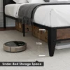 Full Size Bed Frame with Headboard - Grey Upholstered, Noise-Free Steel Slats Support No Box Spring Needed Easy Assembly Bed 3