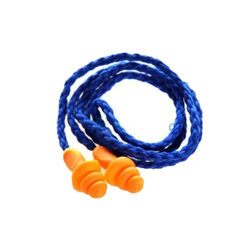 Premium Silicone Corded Noise Cancelling Earplugs - Reusable Ears Protector Set