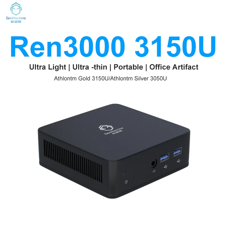Genmachine Nuovo Amd Ren3000 Athlon 3150U Mini Pc Supporto Windows 10/11 Wifi5 2.4Ghz-3.3Ghz Ddr4 Desktop Pc Gamer Computer