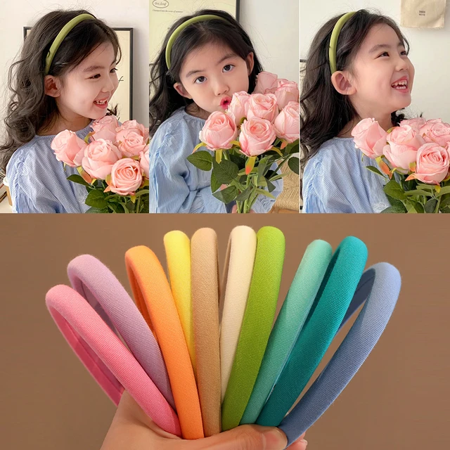 2022 crianças bonito cores frutas impresso treliça listras de cabelo hoop  hairband meninas adorável arco orelhas bandana crianças acessórios para o  cabelo - AliExpress