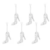 6 Pcs Christmas High Heels Hanging Ornaments Tree Decorations Mini Plastic Xmas High-heeled Shoes Pendant 5