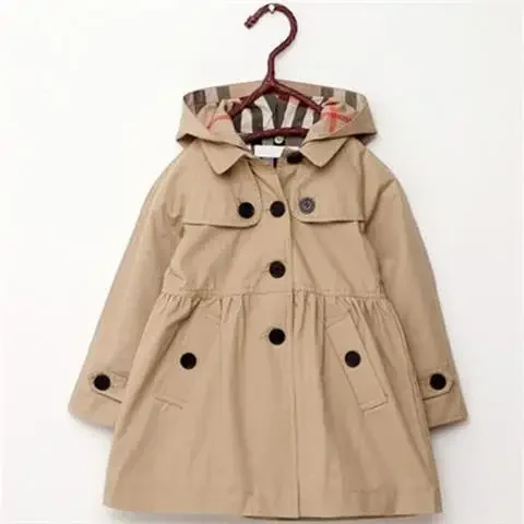 Children Girls Sweatshirt Spring Autumn Birthday Present Long Style Hooded Coat for Girl Kids Jacket Red Windbreaker Coat