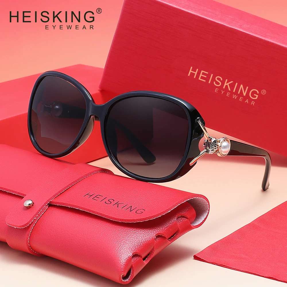 نظارات شمسية HEISKING UV400 ذات عدسات متدرجة للسيدات للتسوق والسفر والترفيه