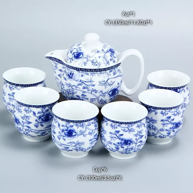 Čínska keramická čajová súprava Kung Fu porcelánová čajová šálka sada kanvíc Dračí čajník šálka Kungfu čajová súprava Puer Oolong čajový riad