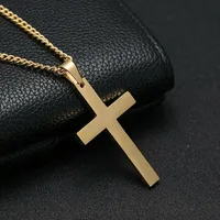 Collier Simple religieux chrétien pour femmes et hommes, pendentif croix vierge marie jésus, chaînes, bijoux à la mode, nouvelle collection 4
