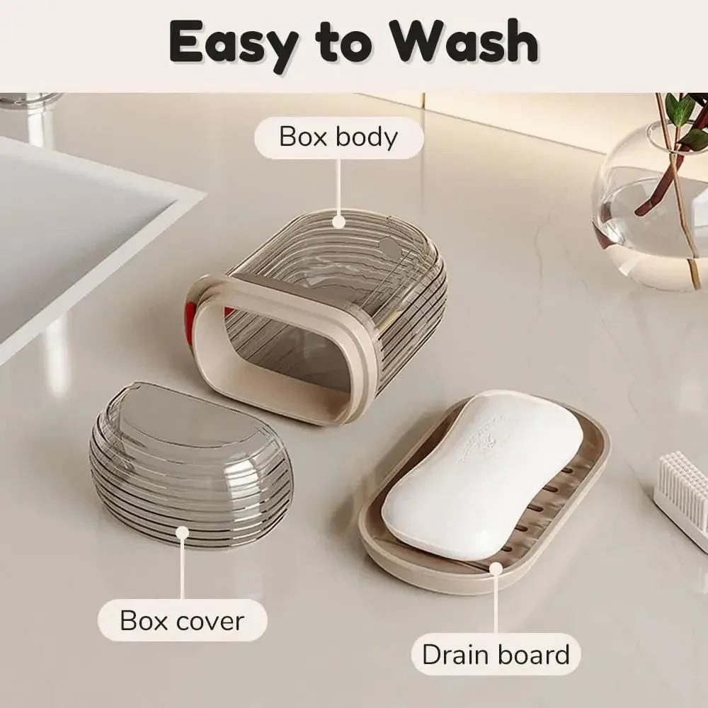 Description Picture 4 of itemPortable Soap Dish Sealed Storage Box Waterproof Travel Home Bathroom Soap Box Camping Portable Storage Soap Box