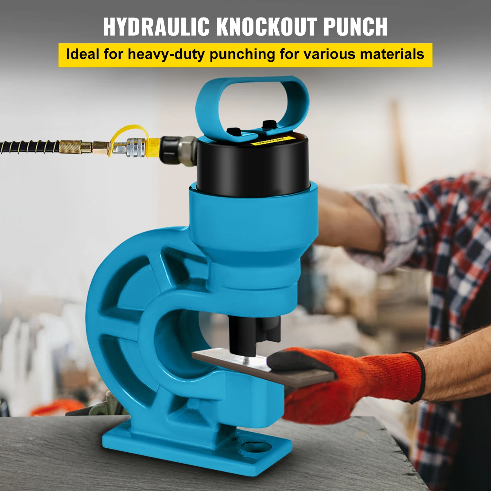 VEVOR CH-60 Hydraulic Knockout Punch Tool 31Ton Hole Digger Force Puncher Iron Plate Max 10mm Thickness Hole Punching Machine 2