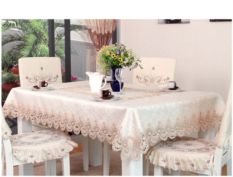 Tovaglia in pizzo di pizzo solubile in acqua, tovaglia da caffè, panno e rilascio di sabbia, soggiorno, tavolo da pranzo_voghion.com