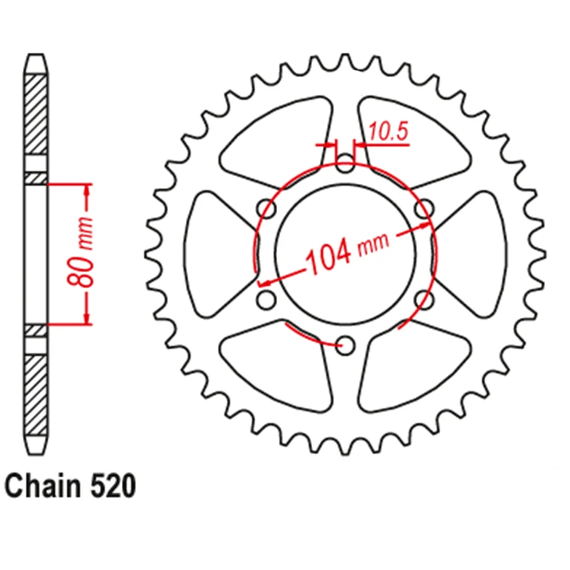 520 16T 45T Front Rear Motorcycle Sprocket For Kawasaki ZXR400 R
